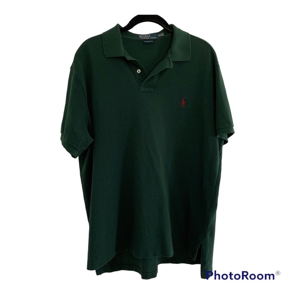 Polo Ralph Lauren Mens Logo Polo Shirt Custom Fit XL Green
